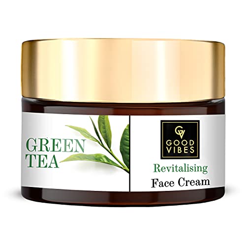 Good Vibes Green Tea Revitalising Face Cream, 50 g Skin...