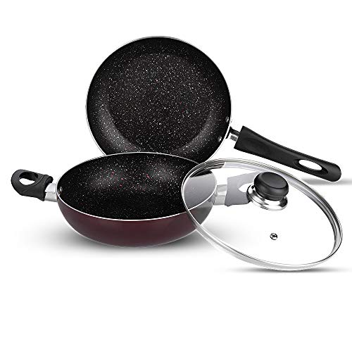Vinod Supreme Non-Stick 2 Pcs Cookware Set of Kadai with...