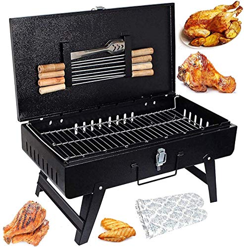 MAZORIA Big Size Foldable Charcoal Barbeque Grill Set...